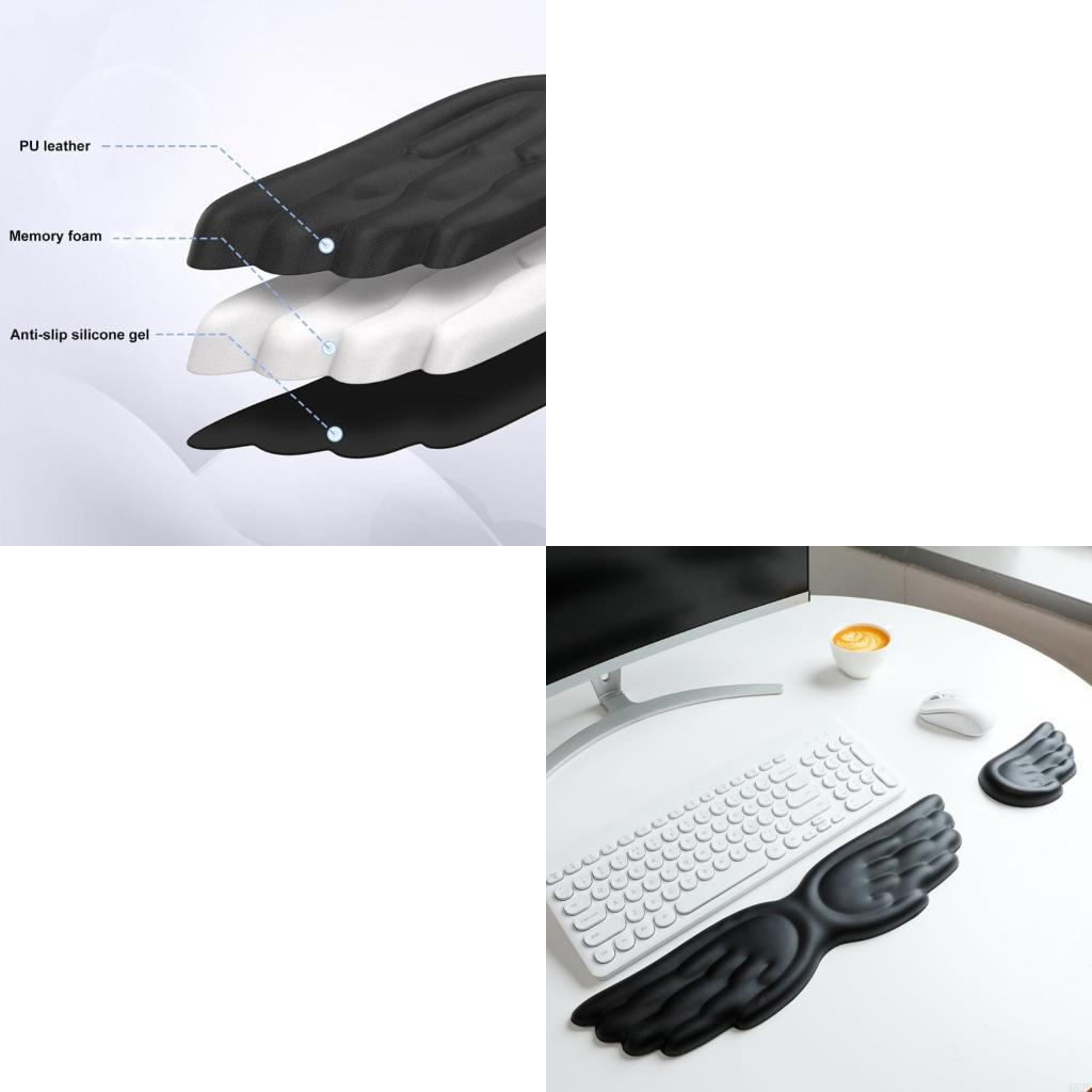 Desk Setup Ergonomics - 462E 연약한 실리콘 천사 날개 키보드