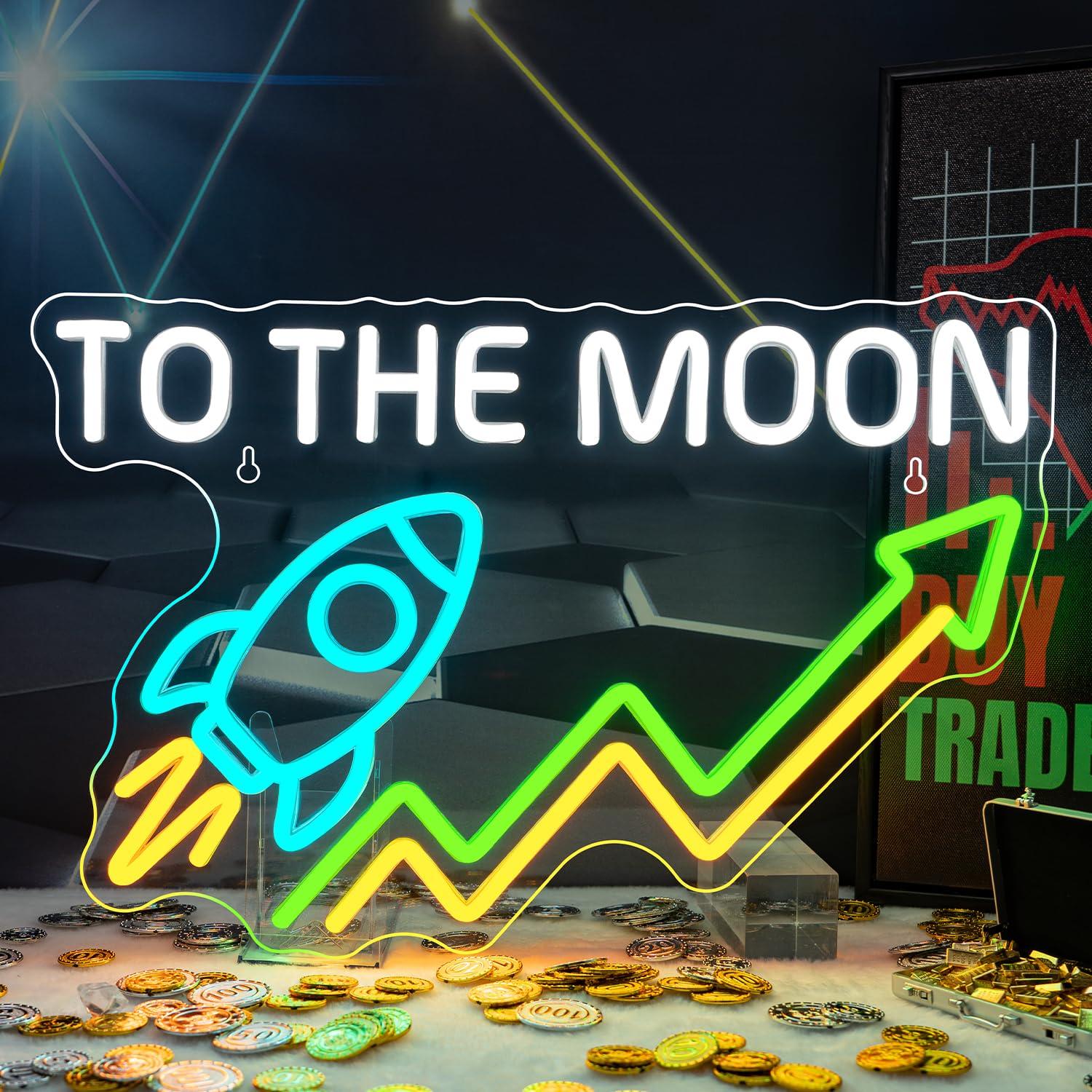 Desk Setup Trading - 주식 네온사인 데이 트레이딩 액세서리 주식시장