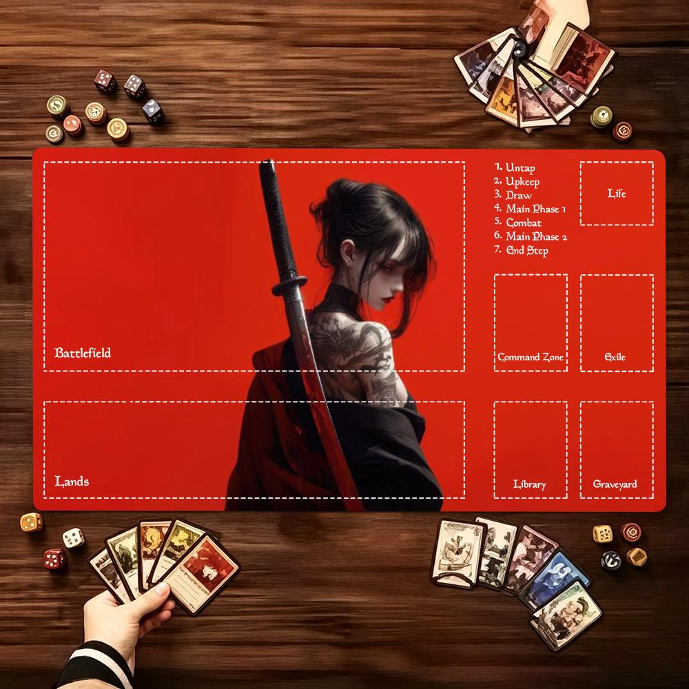 Desk Setup Trading - 애니메이션 사무라이 전사 소녀 대형 확장