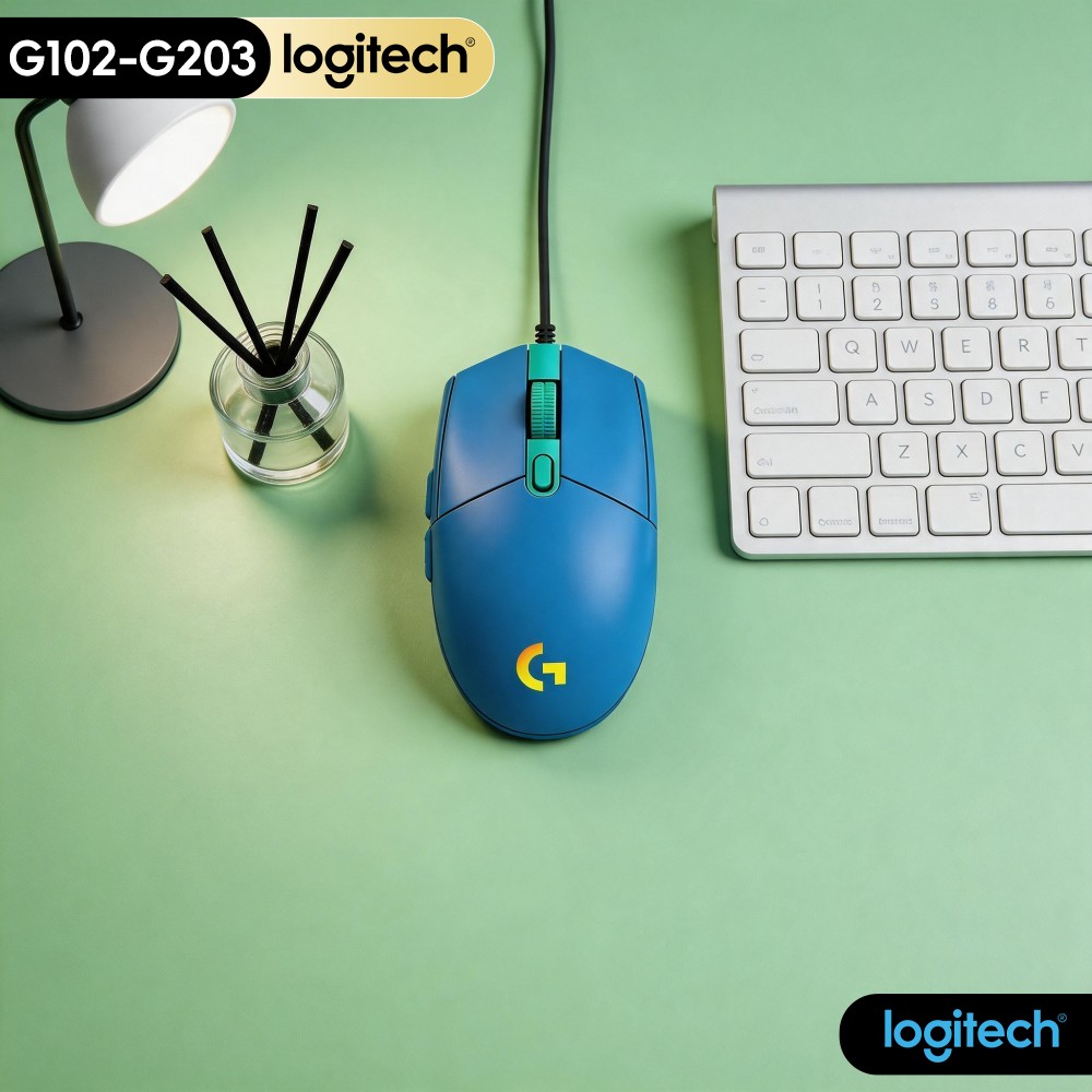 Logitech Mouse G203 - G102 로지텍 G203 마우스, 라이트싱크 RGB