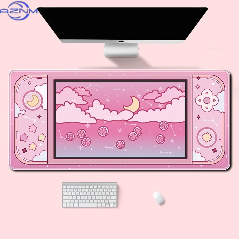 Desk Setup Accessories Aesthetic - 달과 별 대형 데스크 매트 카와이