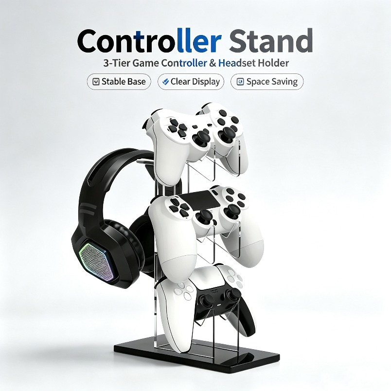 Desk Setup Ps5 - 헤드셋 걸이가 있는 컨트롤러 홀더 3단