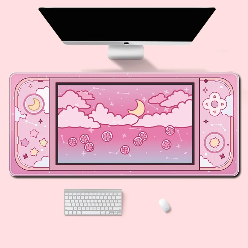 Desk Setup Accessories Aesthetic - 달과 별 대형 책상 매트 Kawaii