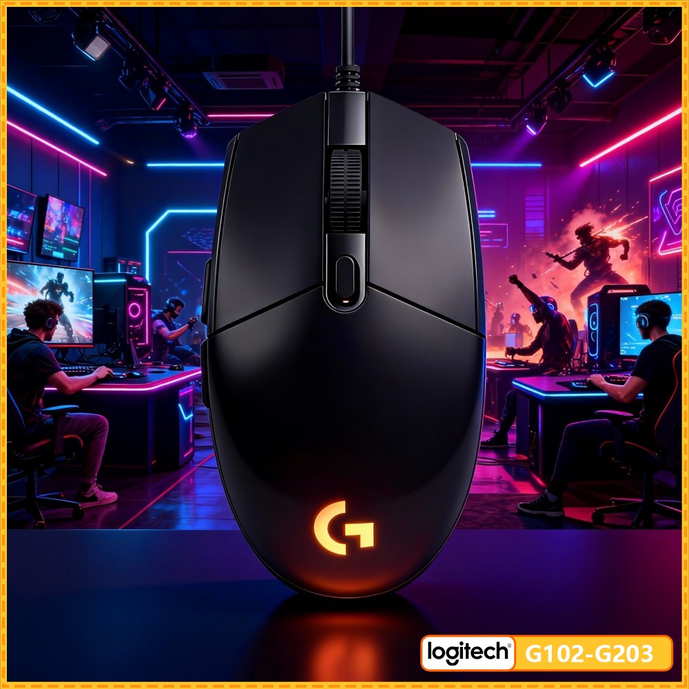 Logitech Mouse G203 - 로지텍 G203 유선 RGB 게이밍 마우스,
