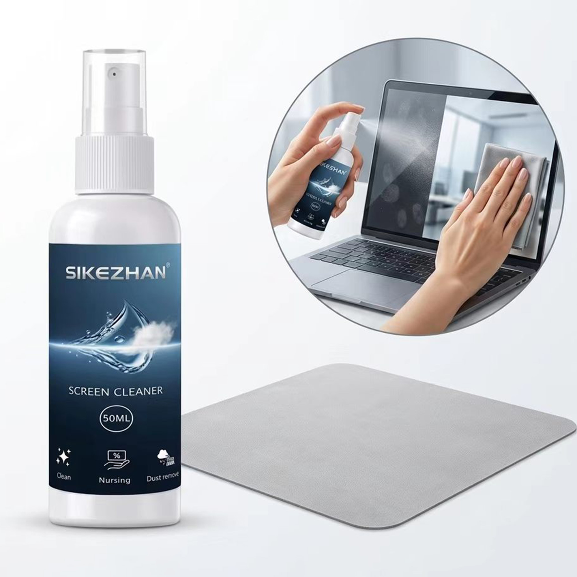 Monitor Cleaning Kit - SIKEZHAN 스크린 클리너 스프레이 50ml 키트(극세사