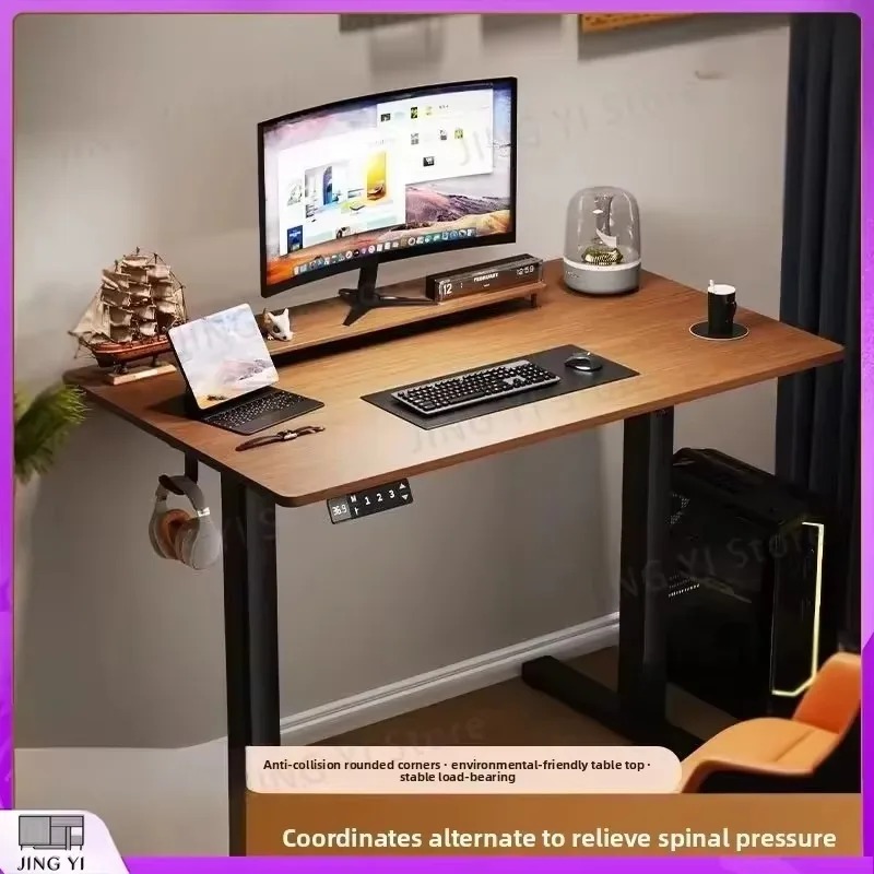 Desk Setup Ergonomics - 전동 높이 조절 스탠딩 데스크 원목