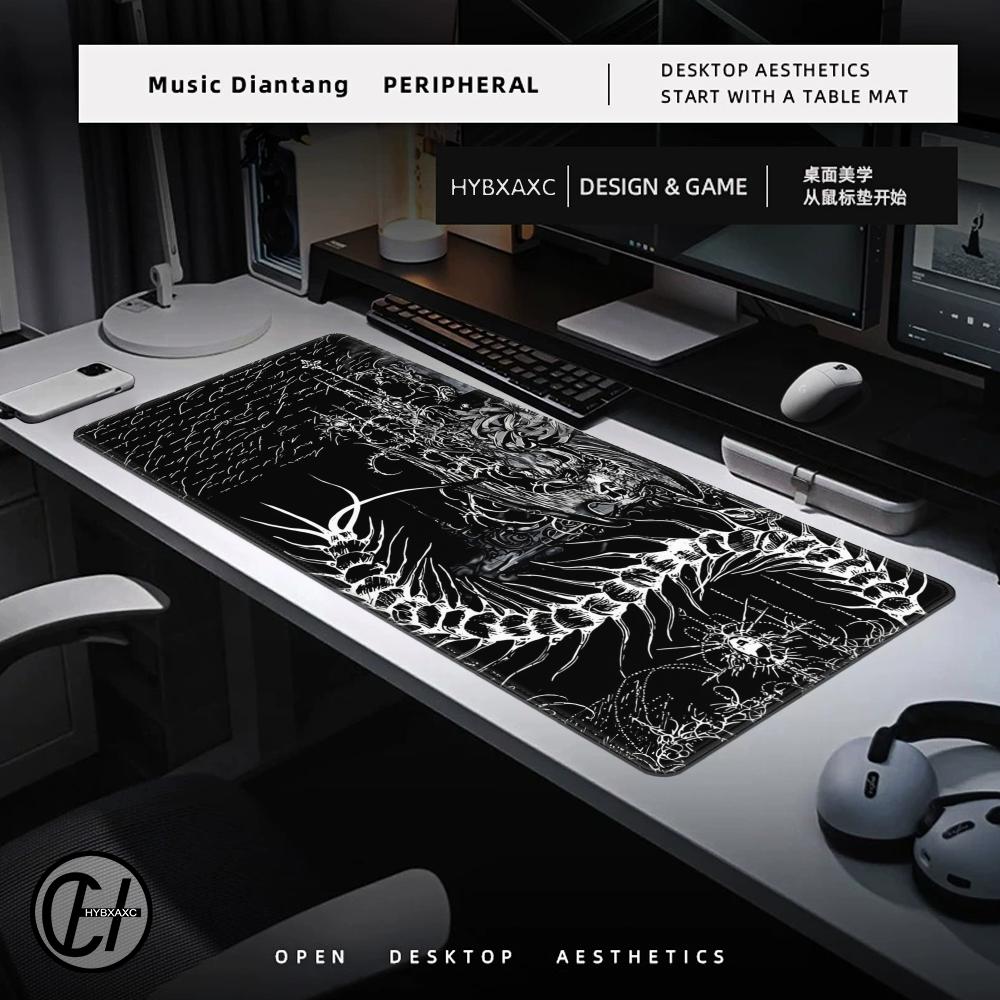 블랙 화이트 사이버시길리즘 데스크매트 고딕 센티피드 에 - Desk Setup Accessories Aesthetic 리뷰 및 가격