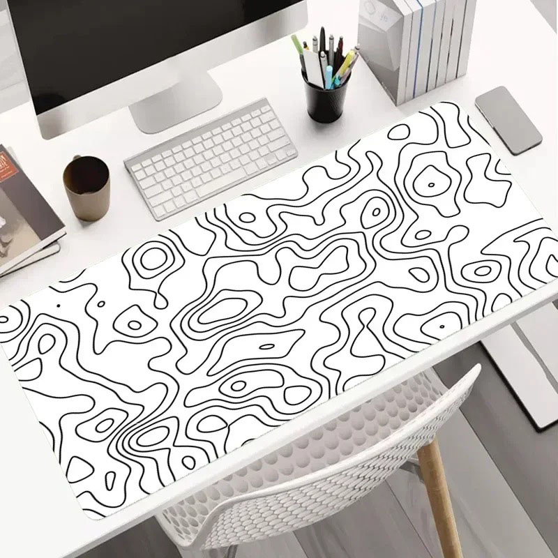 현대적인 어두운 기하학적 테이블보 대형 책상 매트 컴퓨 - Desk Setup Grey 리뷰 및 가격