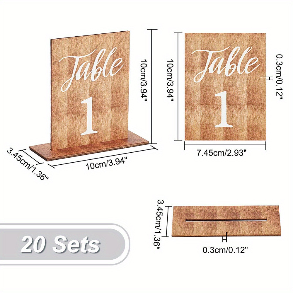 20개 우아한 플랫 프린트 목재 테이블 번호 카드, 결 - Desk Setup Design 리뷰 및 가격