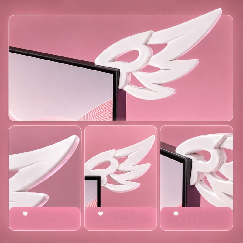 귀여운 3D 날개 모양 컴퓨터 모니터 장식, 미적 감각 - Desk Setup Accessories Aesthetic 리뷰 및 가격