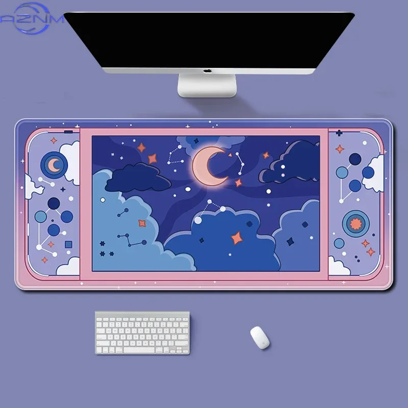 달과 별 대형 데스크 매트 카와이 미적 마우스 패드 귀 - Desk Setup Accessories Aesthetic 리뷰 및 가격