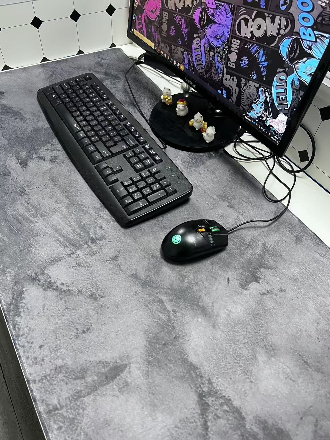 회색 대리석 대형 마우스패드 컴퓨터 책상 매트 데스크탑 - Desk Setup Grey 리뷰 및 가격