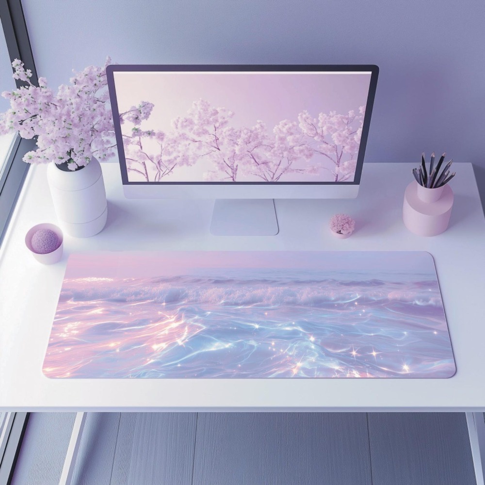 게이머를 위한 예쁜 파스텔 데스크 매트, 오션 카와이  - Desk Setup Accessories Aesthetic 리뷰 및 가격