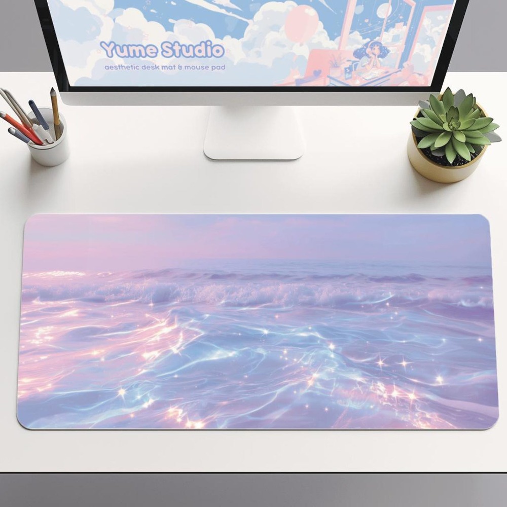 게이머를 위한 예쁜 파스텔 데스크 매트, 오션 카와이  - Desk Setup Accessories Aesthetic 리뷰 및 가격
