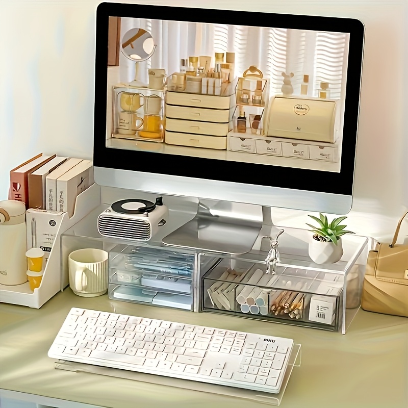 아크릴 키보드 스탠드, 투명한 데스크탑 정리함, 사무실 - Desk Setup Design 리뷰 및 가격