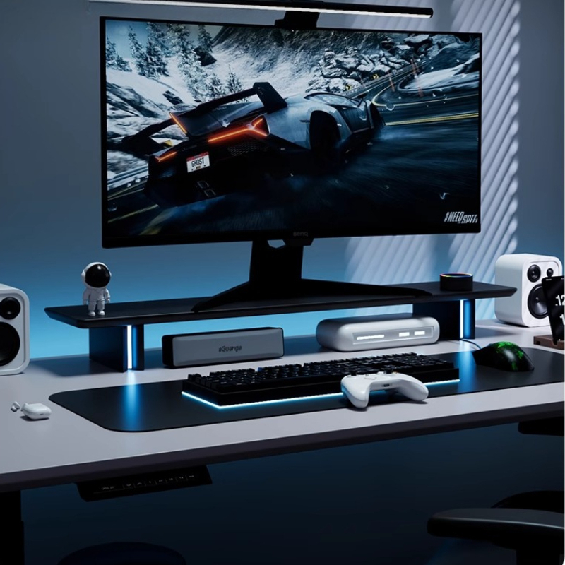 RGB 모니터 스탠드 인체공학적 컴퓨터 화면 높이 조절 - Desk Setup For Laptop And Monitor 리뷰 및 가격