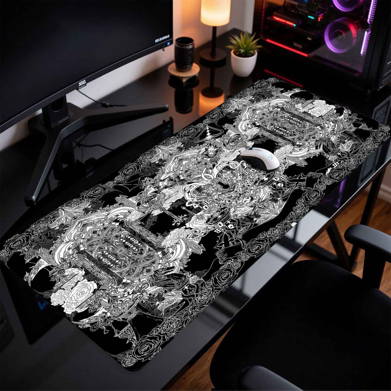 디바인 렐름 고딕 건축 마우스 패드 초대형 다크 블랙  - Desk Setup Rug 리뷰 및 가격