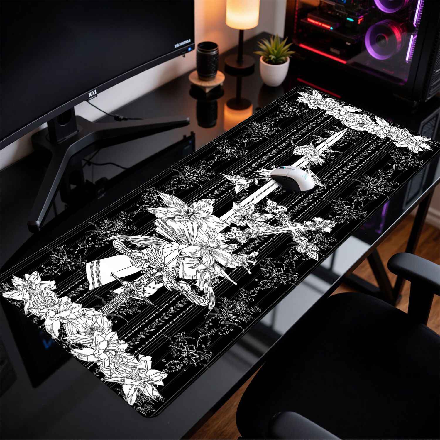 디바인 렐름 고딕 건축 마우스 패드 초대형 다크 블랙  - Desk Setup Rug 리뷰 및 가격