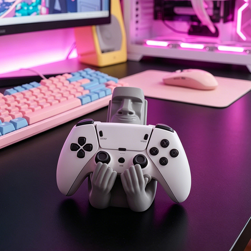 재미있는 모아이 스톤 레진 게임패드 홀더 이스터 아일랜 - Desk Setup Ps5 리뷰 및 가격