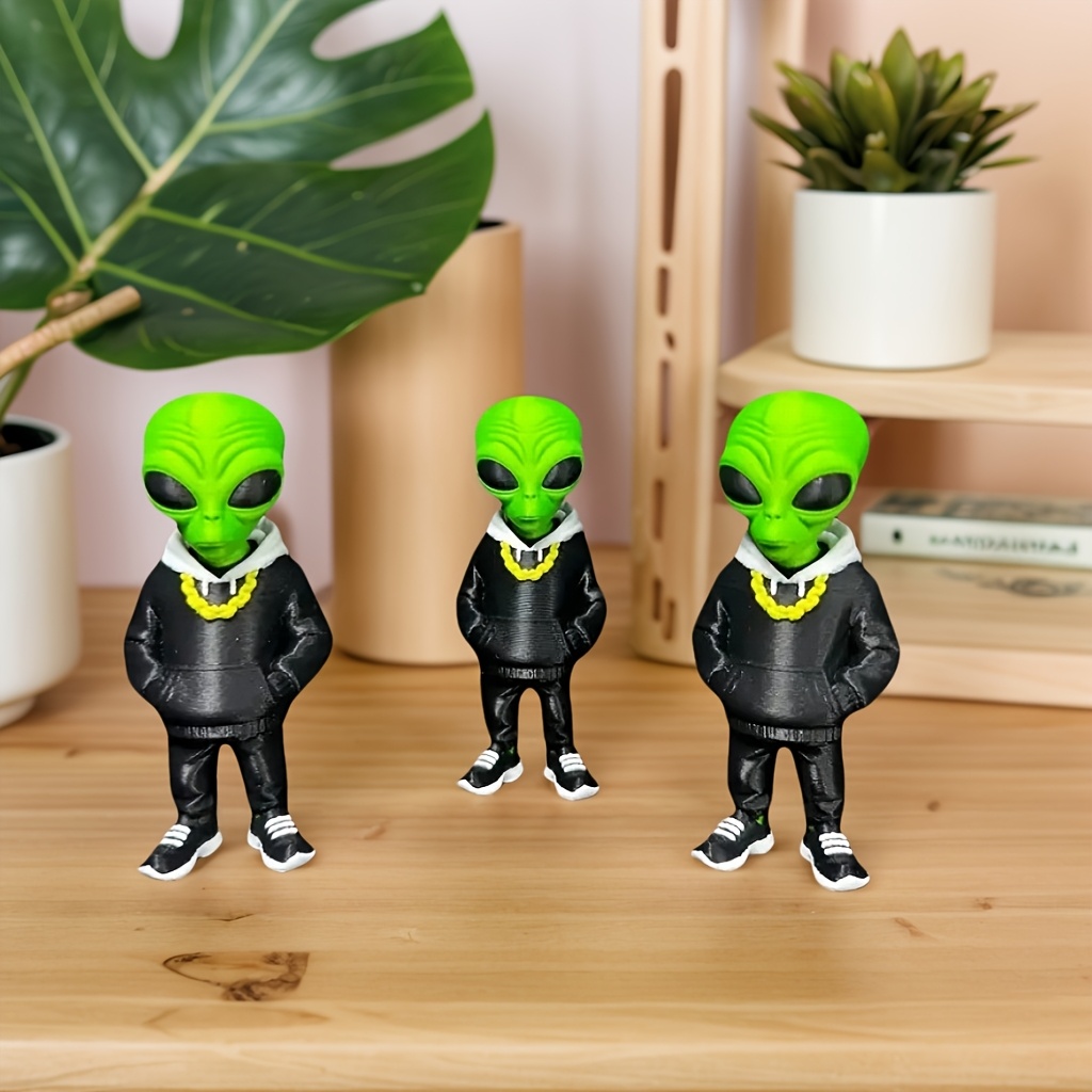 1개의 포켓 디자인의 녹색 외계인 피규어, 3D 프린팅 - Desk Setup Design 리뷰 및 가격